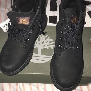 Kids black timberland boots size 13.5